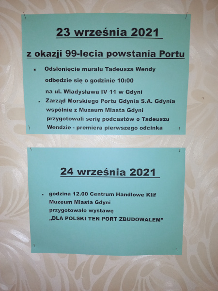 Informacje dotyczące wydarzeń poświęconych Tadeuszowi Wendzie