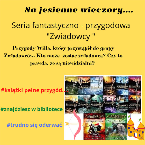 Plakat Recenzja serii ksiązek Zwiadowcy wykonany w canvie