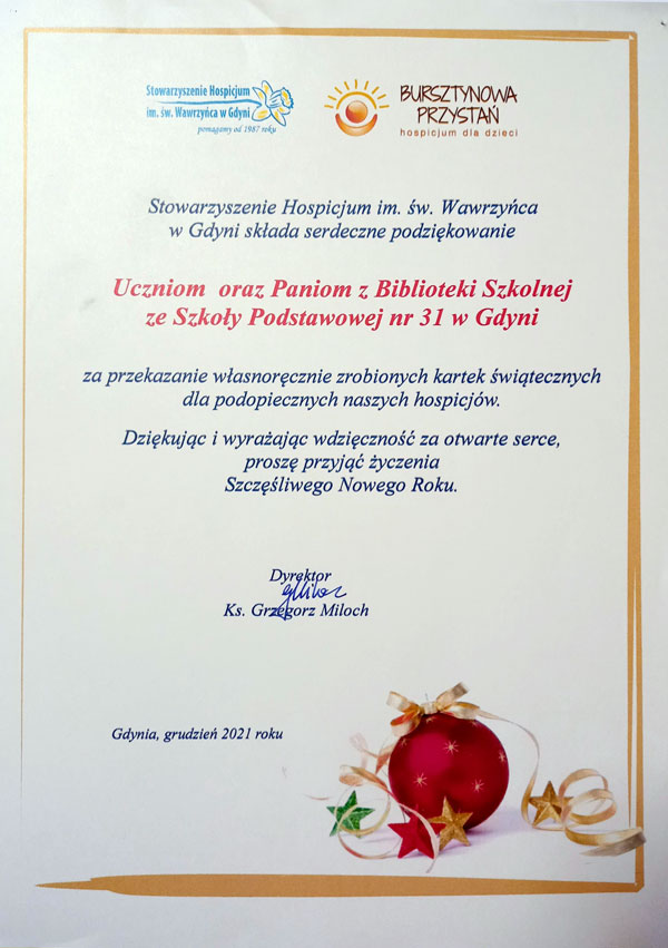 Scan podziękowania.