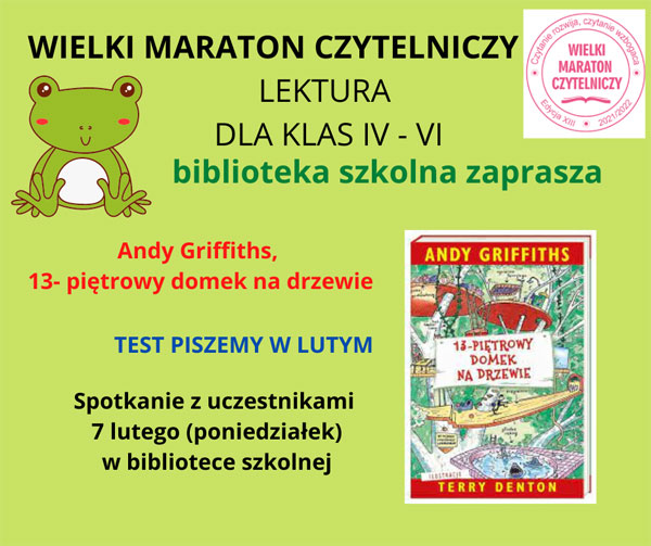 Plakat - Lektury na styczeń klasy IV - VI