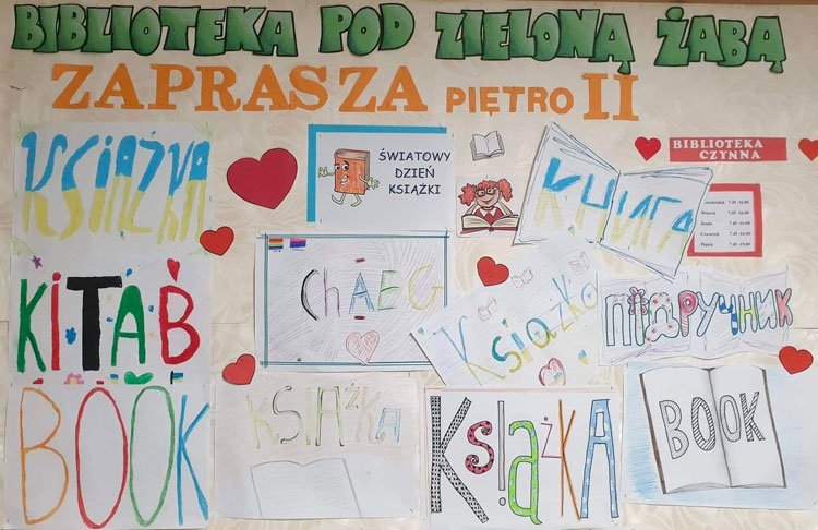 Jasne tło, rznokolorowe napisy w języku polskim i ukraińskim.