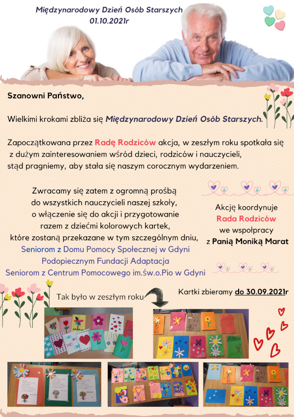 Plakat zachęcający do wykonania kartki dla seniora