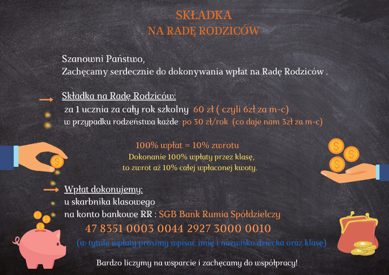 Składki na Radę Rodziców